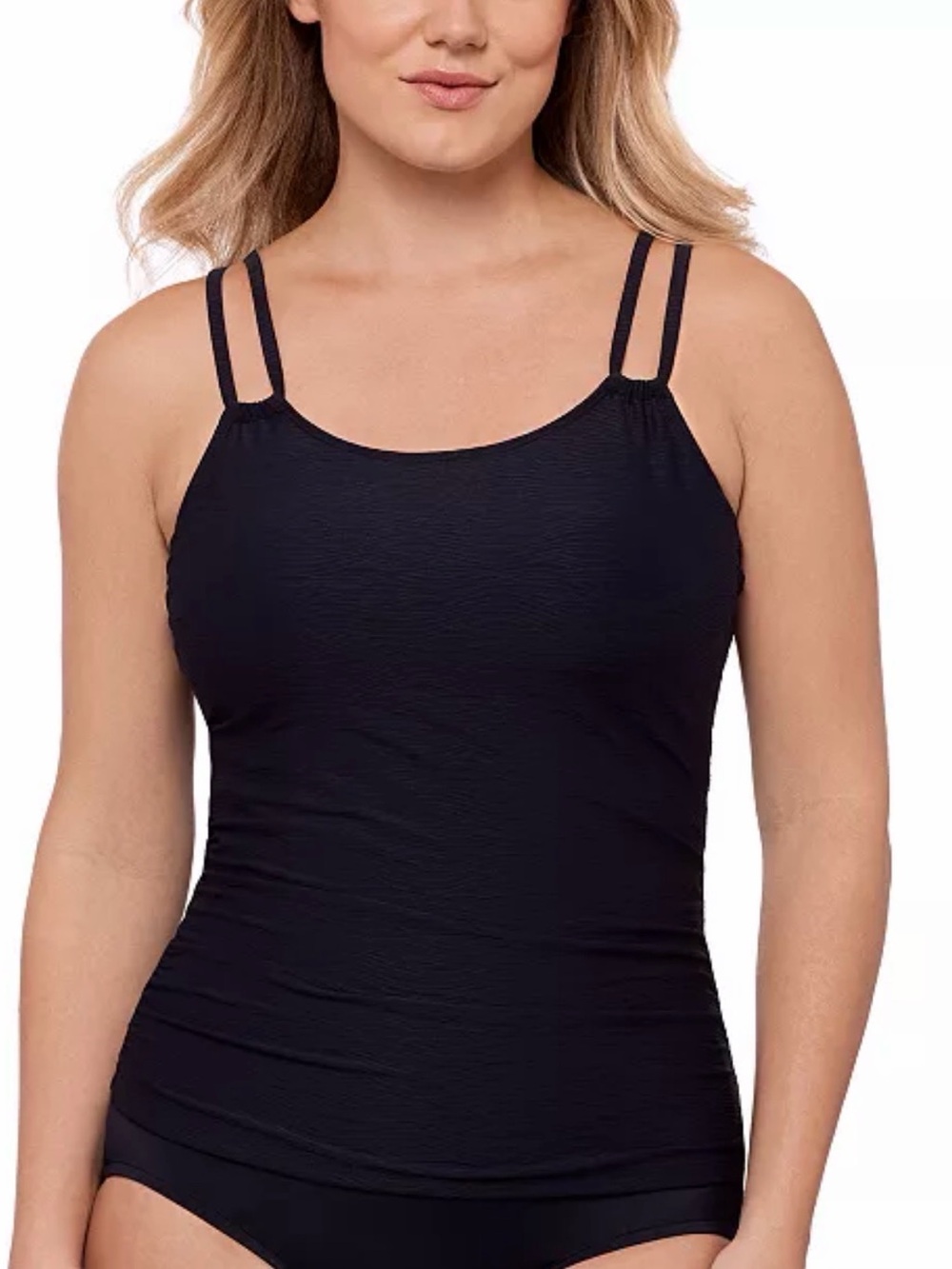 Swim Solutions Tunnel Black Tankini Top